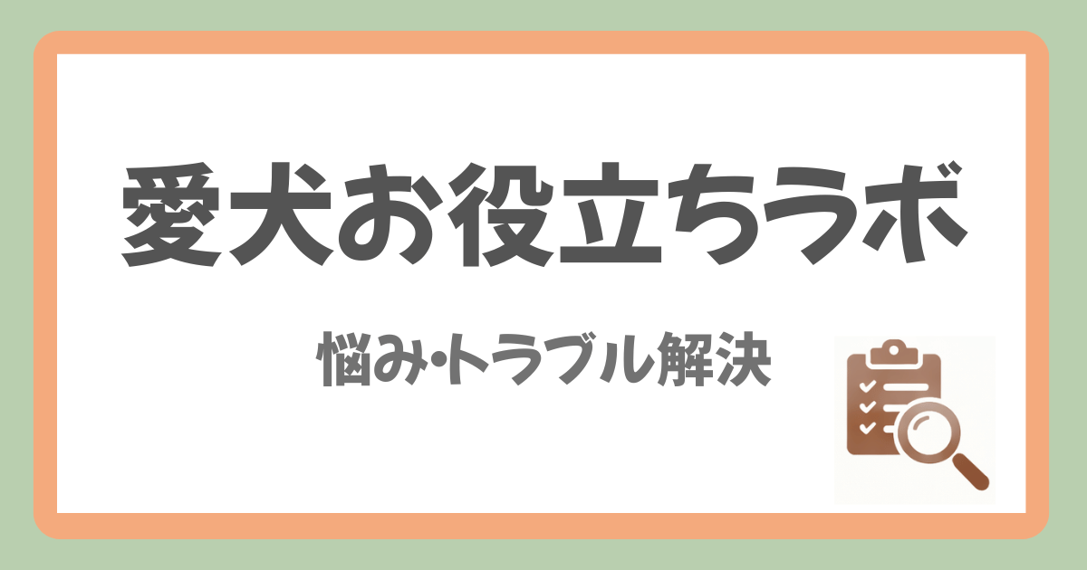 悩み・トラブルを解決！愛犬お役立ちラボ